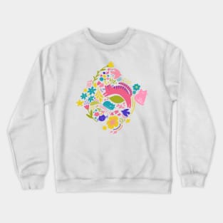 Cats in a spring garden Crewneck Sweatshirt